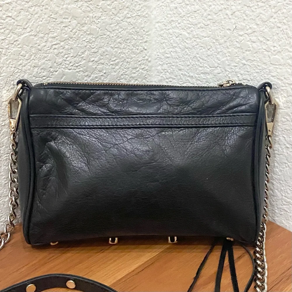 REBECCA MINKOFF Mini MAC Black Leather Crossbody Bag - Picture 9 of 16